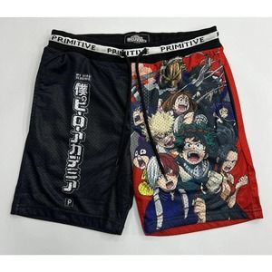Primitive Skate Men's X Japanese Anime My Hero Academia Blocked Mesh Shorts